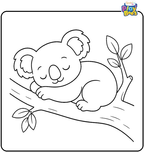 Sleeping Koala Coloring Page Sleeping Koala Coloring Page