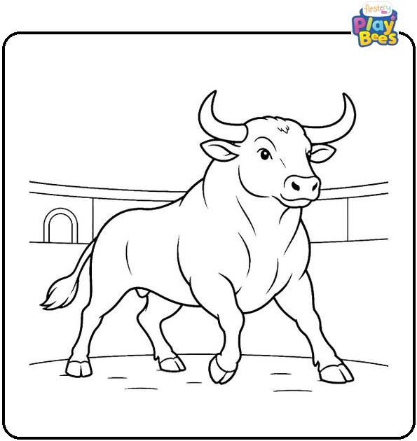 Spanish Fighting Bull Coloring Page