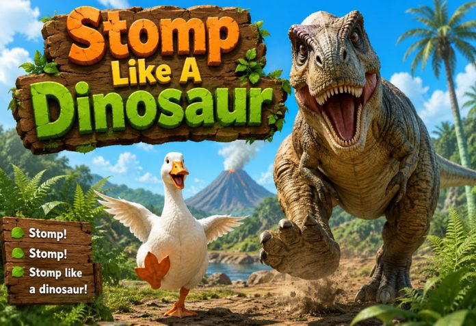 Stomp Like A Dinosaur Nursery Rhyme With Lyrics