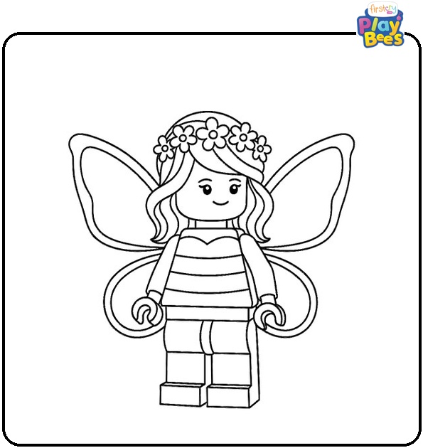 Super Cute Lego Fairy Colouring Page