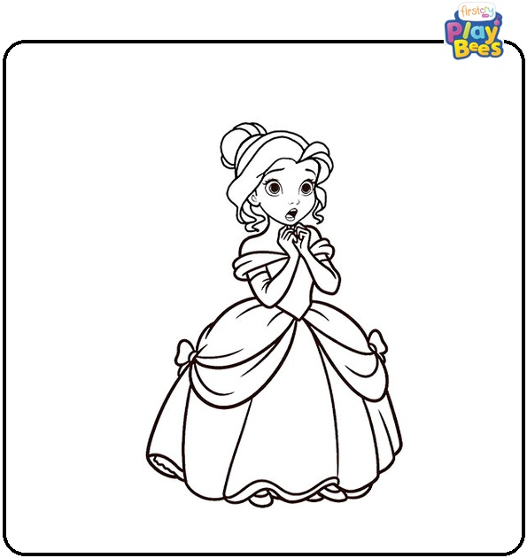 Surprised Belle Coloring Page Surprised Belle Coloring Page