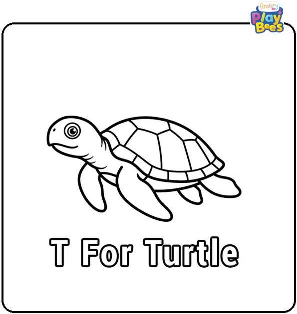 T is for Turtle Coloring Page T is for Turtle Coloring Page