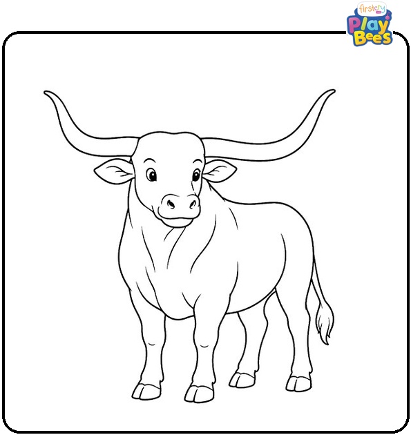 Texas Longhorn Bull Coloring Page