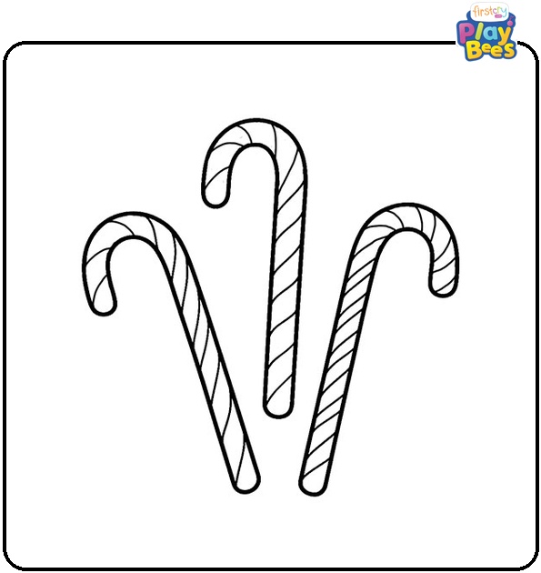 Three Candy Cane Sticks Coloring Page Three Candy Cane Sticks Coloring Page