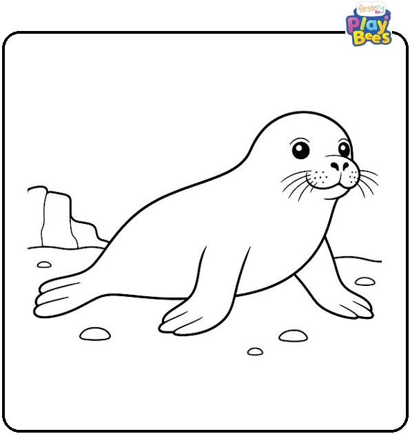 Walking Seal Coloring Page