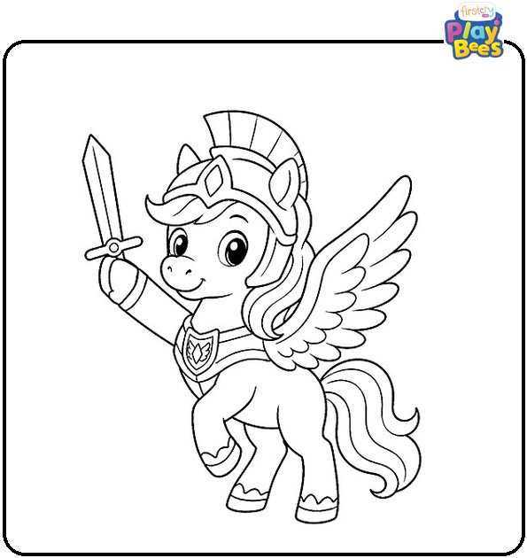 Warrior Pegasus Coloring Page Warrior Pegasus Coloring Page