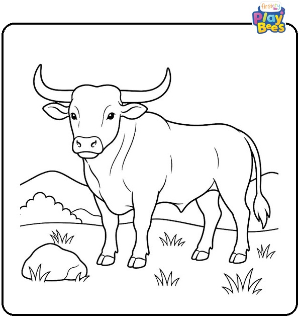Wild Bull Coloring Page