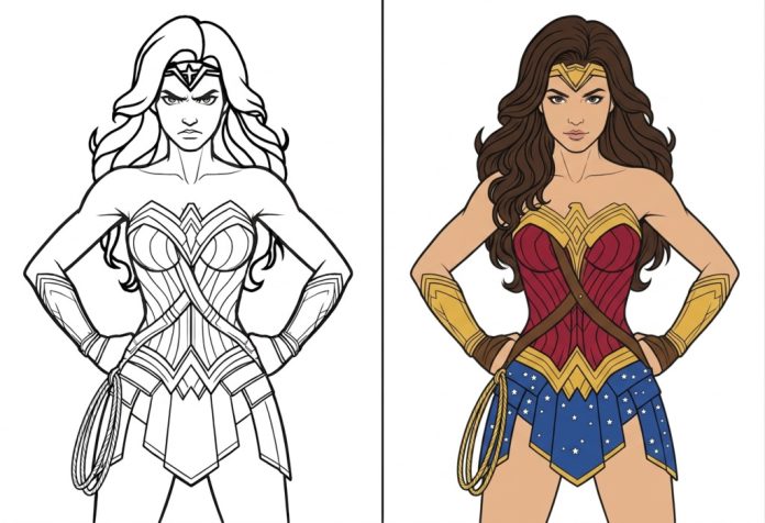 Wonder Woman Coloring Pages – Free Printable Worksheets & Pictures