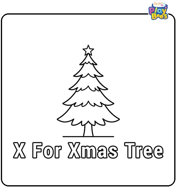 X for Xmas Tree Coloring Page X for Xmas Tree Coloring Page