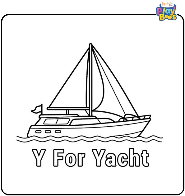 Y is for Yacht Coloring Page Y is for Yacht Coloring Page