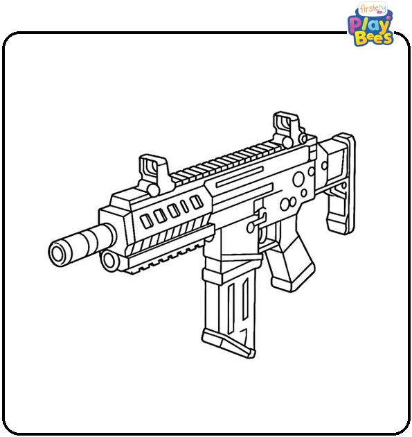 Roblox Machine Gun Coloring Page