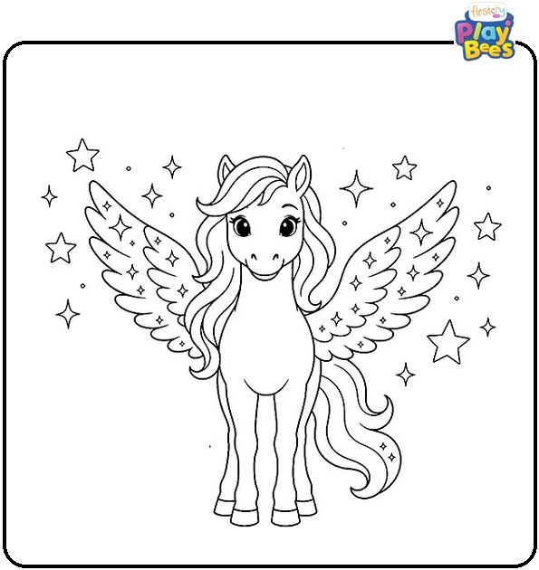 Sparkle Pegasus Coloring Page Sparkle Pegasus Coloring Page