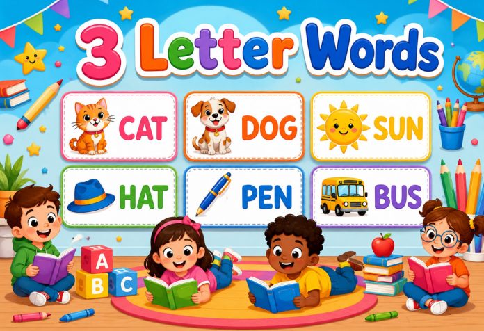3 Letter Words - Three Alphabet Words for Kids