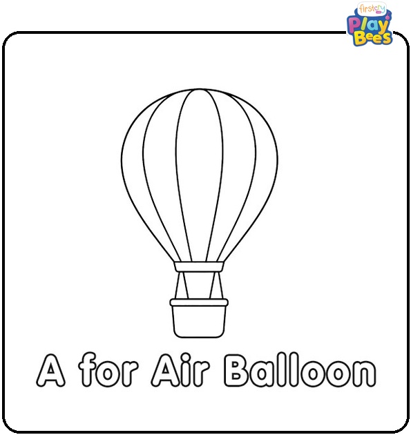 A for Air Balloon Coloring Page A for Air Balloon Coloring Page