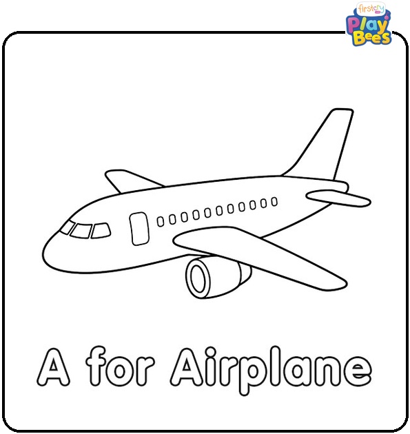 A for Airplane Coloring Page A for Airplane Coloring Page