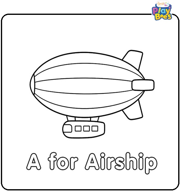 A for Airship Coloring Page A for Airship Coloring Page