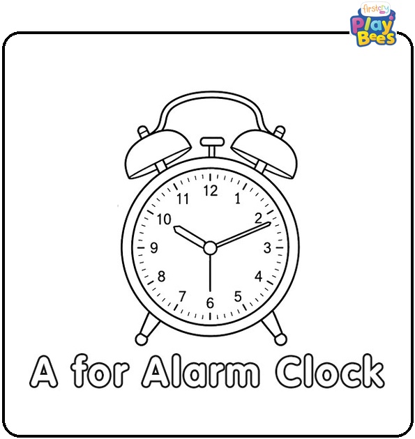 A for Alarm Clock Coloring Page A for Alarm Clock Coloring Page
