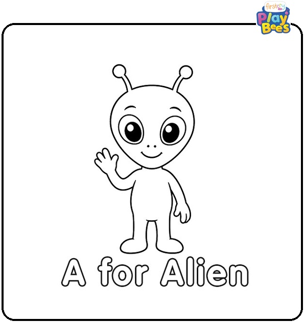 A for Alien Coloring Page A for Alien Coloring Page
