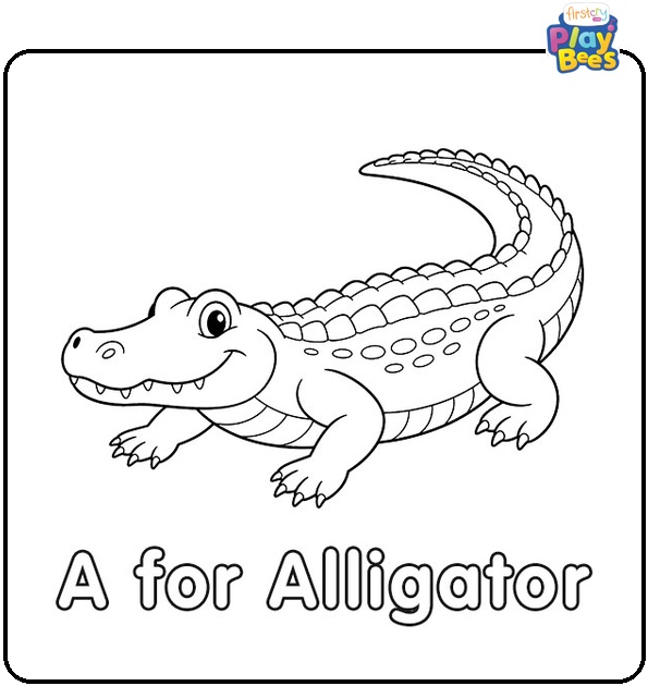 A for Alligator Coloring Page A for Alligator Coloring Page