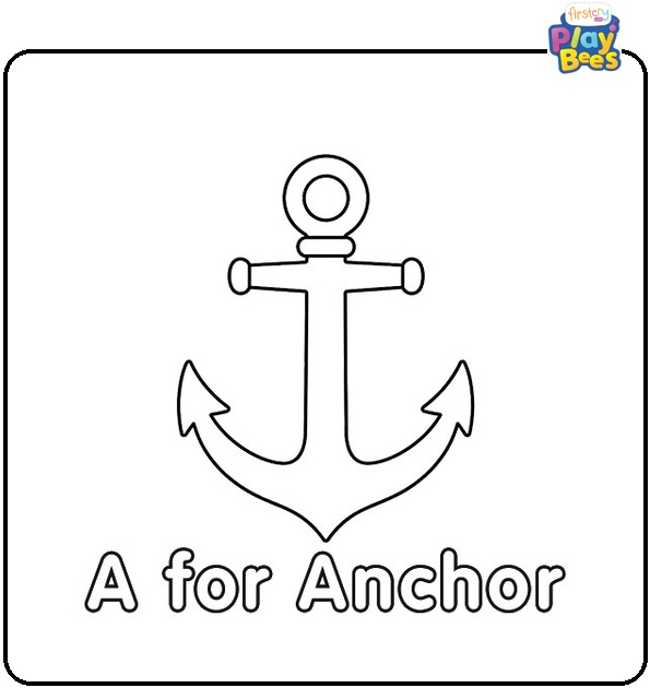 A for Anchor Coloring Page A for Anchor Coloring Page