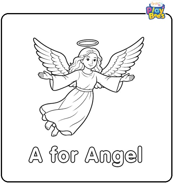 A for Angel Coloring Page A for Angel Coloring Page