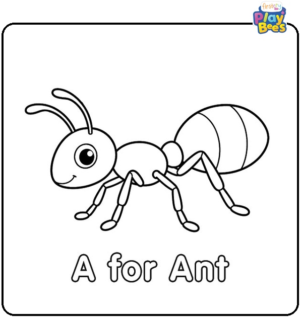 A for Ant Coloring Page A for Ant Coloring Page