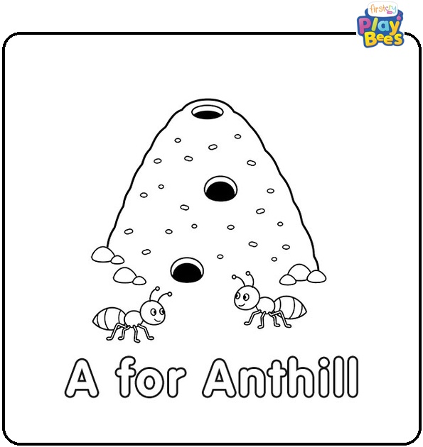 A for Anthill Coloring Page A for Anthill Coloring Page