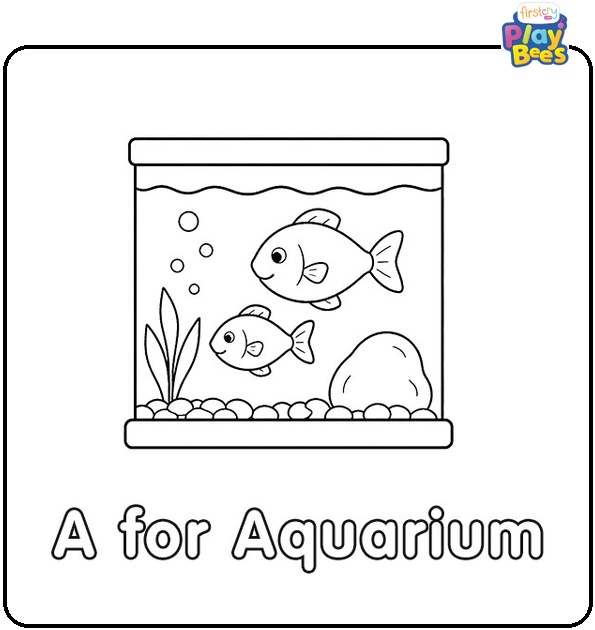 A for Aquarium Coloring Page A for Aquarium Coloring Page