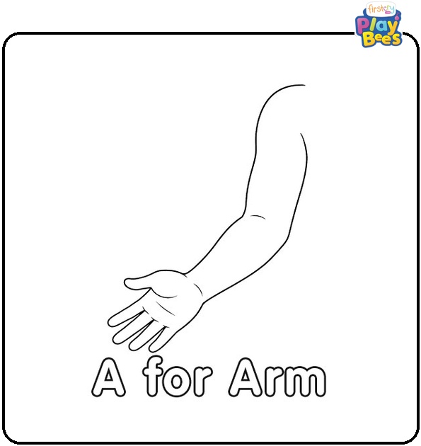 A for Arm Coloring Page A for Arm Coloring Page