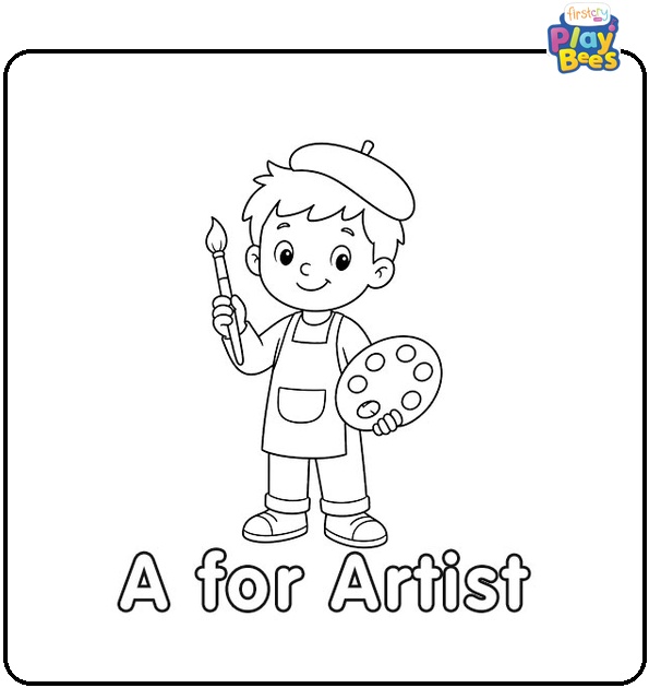A for Artist Coloring Page A for Artist Coloring Page