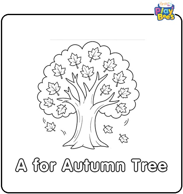 A for Autumn Tree Coloring Page A for Autumn Tree Coloring Page