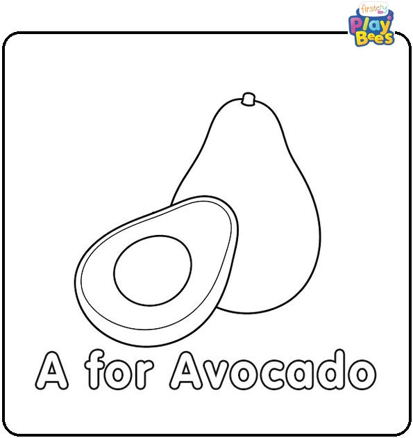 A for Avocado Coloring Page A for Avocado Coloring Page