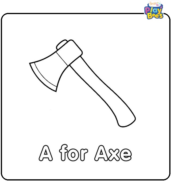 A for Axe Coloring Page A for Axe Coloring Page