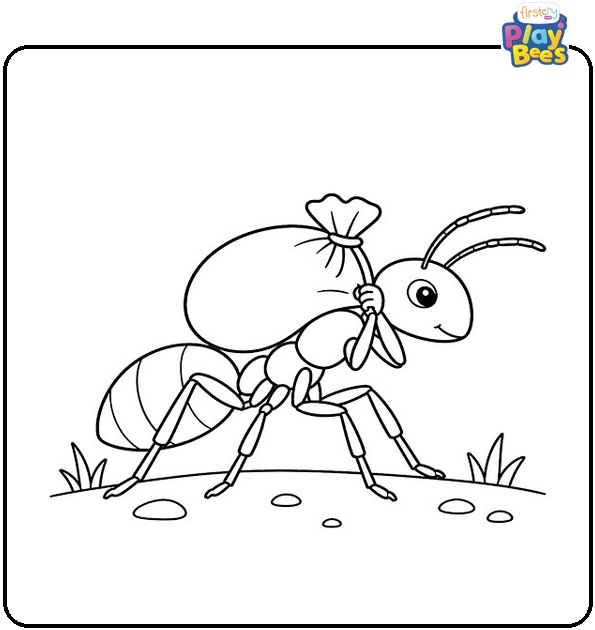 Ant Carrying Sack Coloring Page Ant Carrying Sack Coloring Page