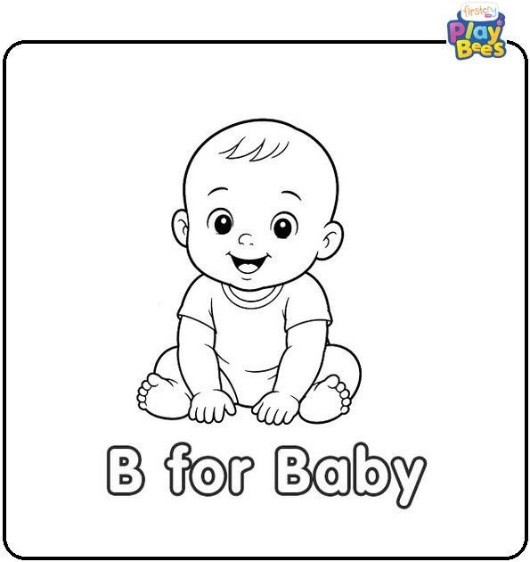 B for Baby Coloring Page B for Baby Coloring Page