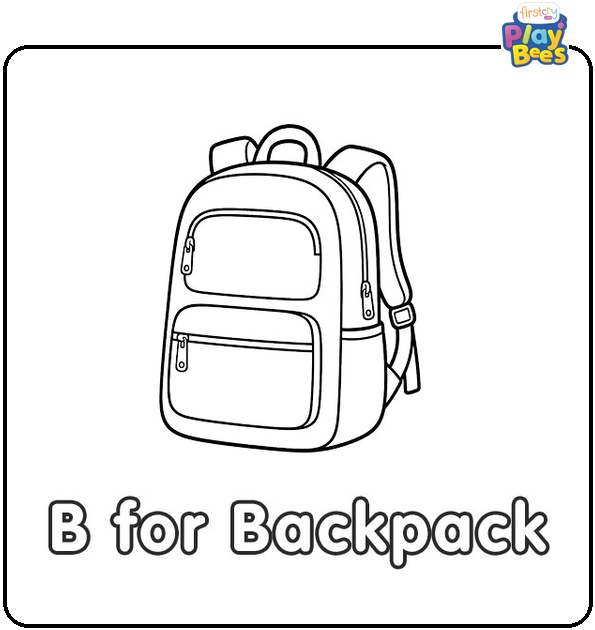 B for Backpack Coloring Page B for Backpack Coloring Page