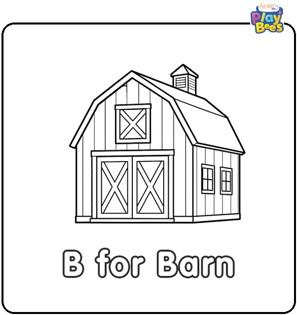 B for Barn Coloring Page B for Barn Coloring Page