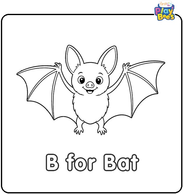 B for Bat Coloring Page B for Bat Coloring Page