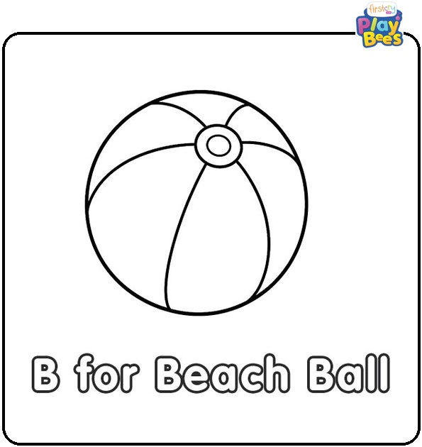 B for Beach Ball Coloring Page B for Beach Ball Coloring Page