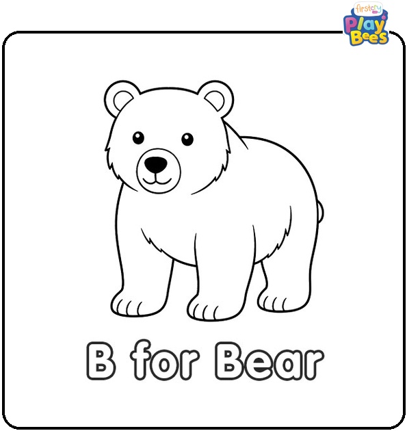 B for Bear Coloring Page B for Bear Coloring Page