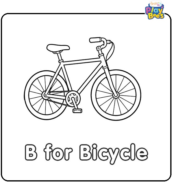 B for Bicycle Coloring Page B for Bicycle Coloring Page