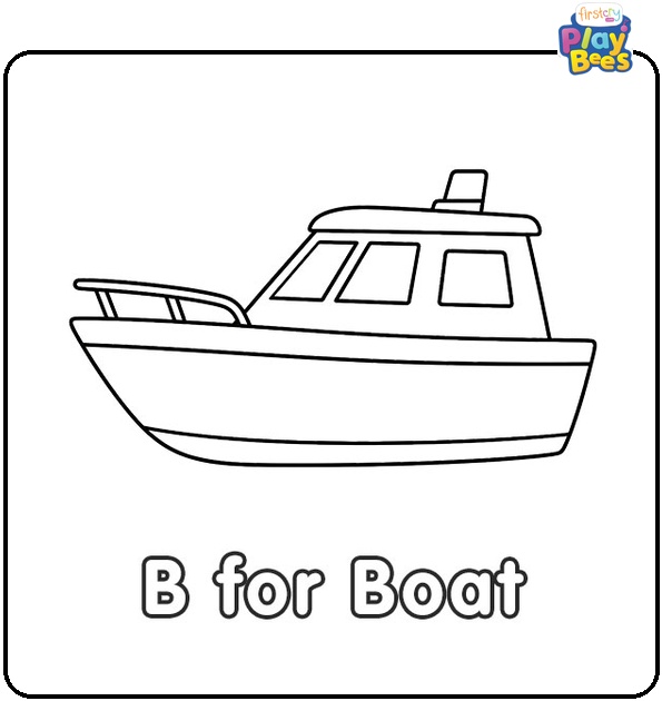 B for Boat Coloring Page B for Boat Coloring Page