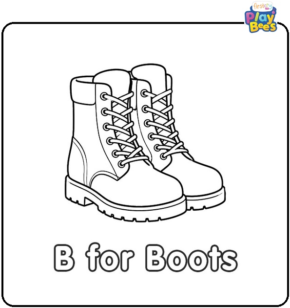 B for Boots Coloring Page B for Boots Coloring Page