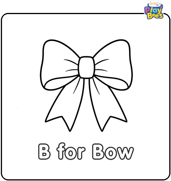 B for Bow Coloring Page B for Bow Coloring Page