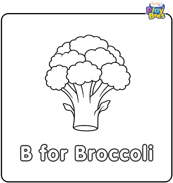 B for Broccoli Coloring Page B for Broccoli Coloring Page