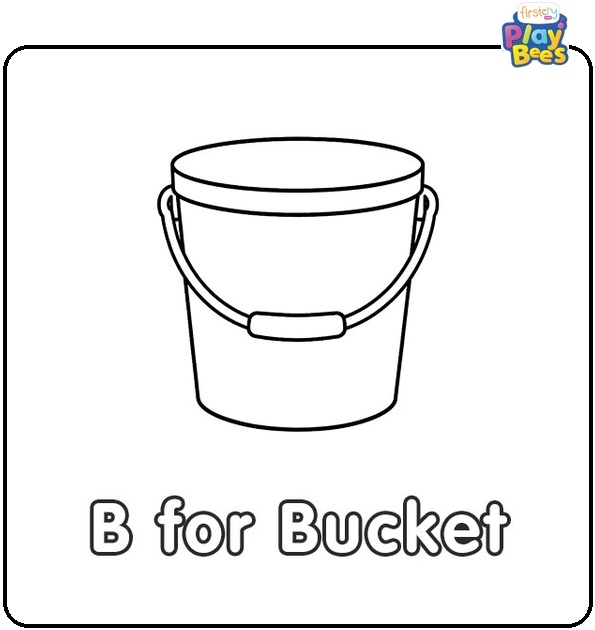 B for Bucket Coloring Page B for Bucket Coloring Page