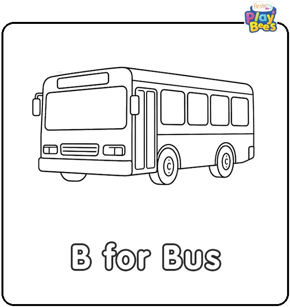 B for Bus Coloring Page B for Bus Coloring Page