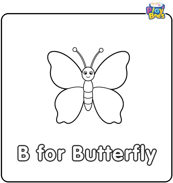 B for Butterfly Coloring Page B for Butterfly Coloring Page