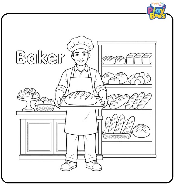 Baker Coloring Page Baker Coloring Page