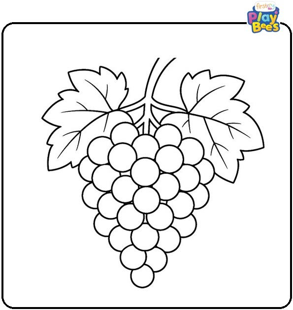Bunch of Small Grapes Coloring Page Bunch of Small Grapes Coloring Page